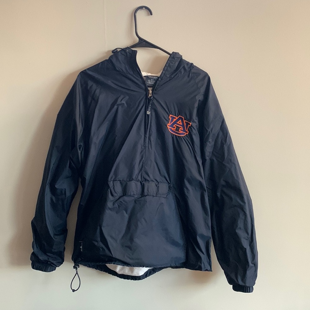 Custom stitched Auburn rain jacket/windbreaker.